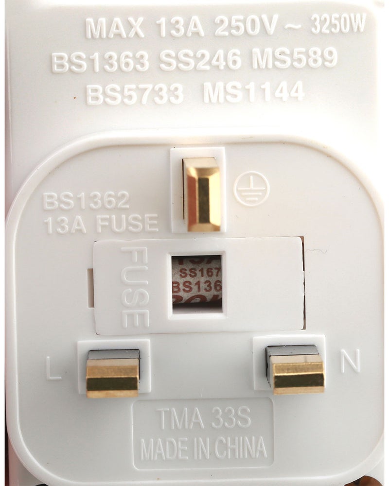 Terminator 3-Way Multi Adaptor White  - Image 4