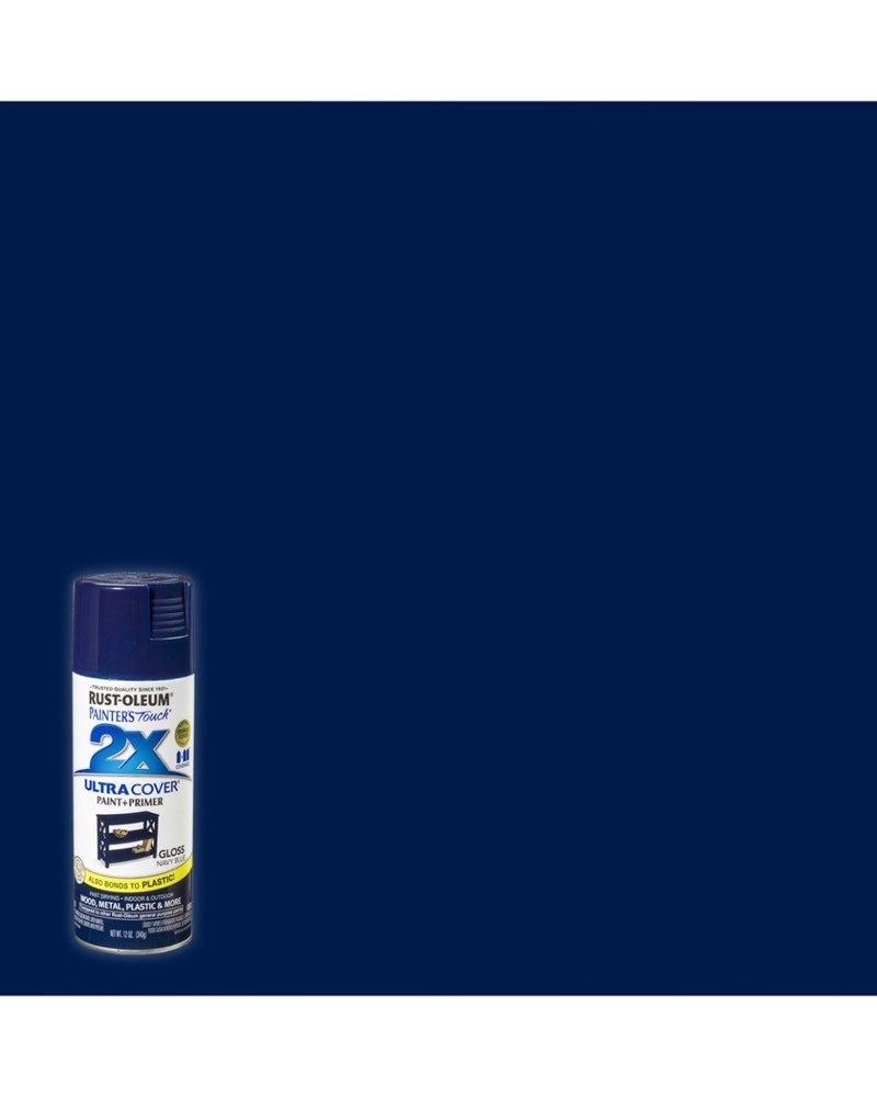 RUST-OLEUM - Painter's Touch 2X Ultra Cover Gloss Paint & Primer Spray Navy Blue - Image 1