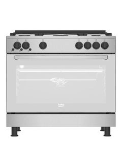 Beko Gas Cooker  - 5 Burners Full Safety Cooling Fan + Cooking Fan+ Cast Pan Support GGR-15115-DX-NS Silver  - Image 1