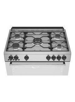 Beko Gas Cooker  - 5 Burners Full Safety Cooling Fan + Cooking Fan+ Cast Pan Support GGR-15115-DX-NS Silver  - Image 2