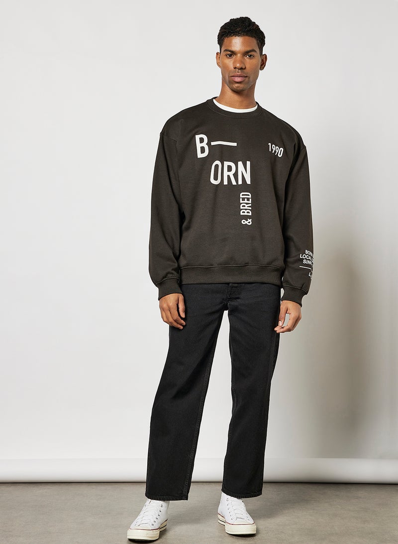 STATE 8 - Slogan Sweatshirt Black - Image 1
