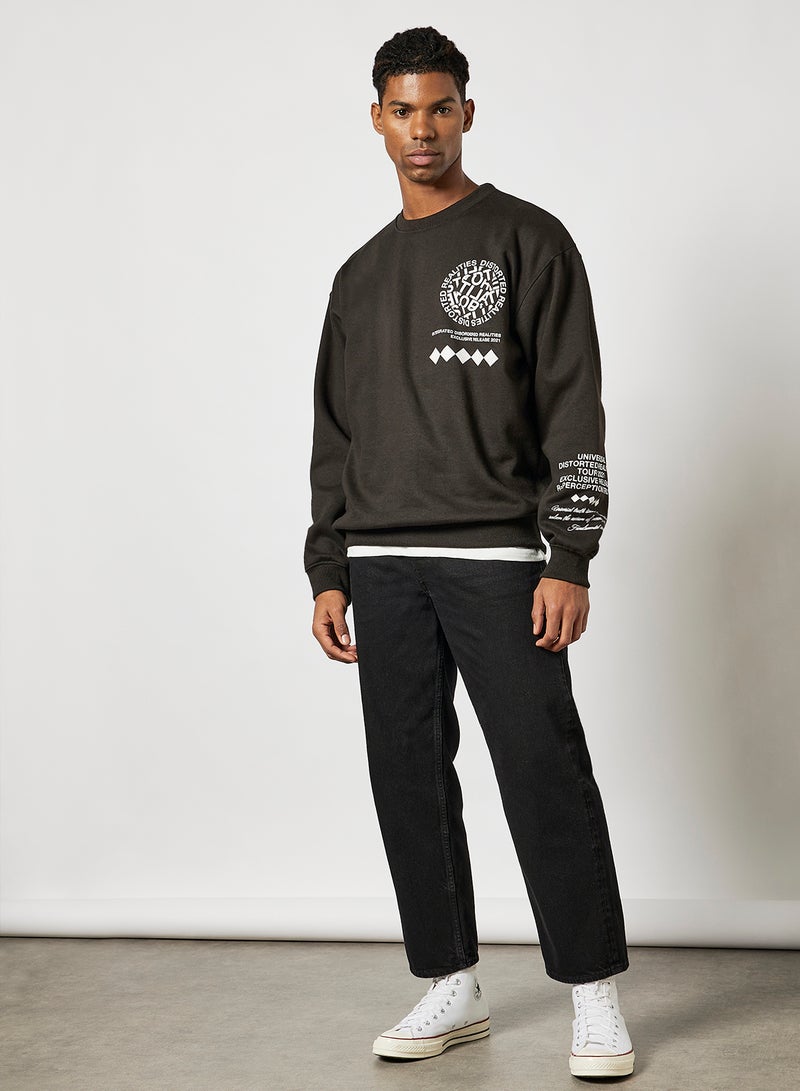 STATE 8 - Slogan Sweatshirt Black - Image 1