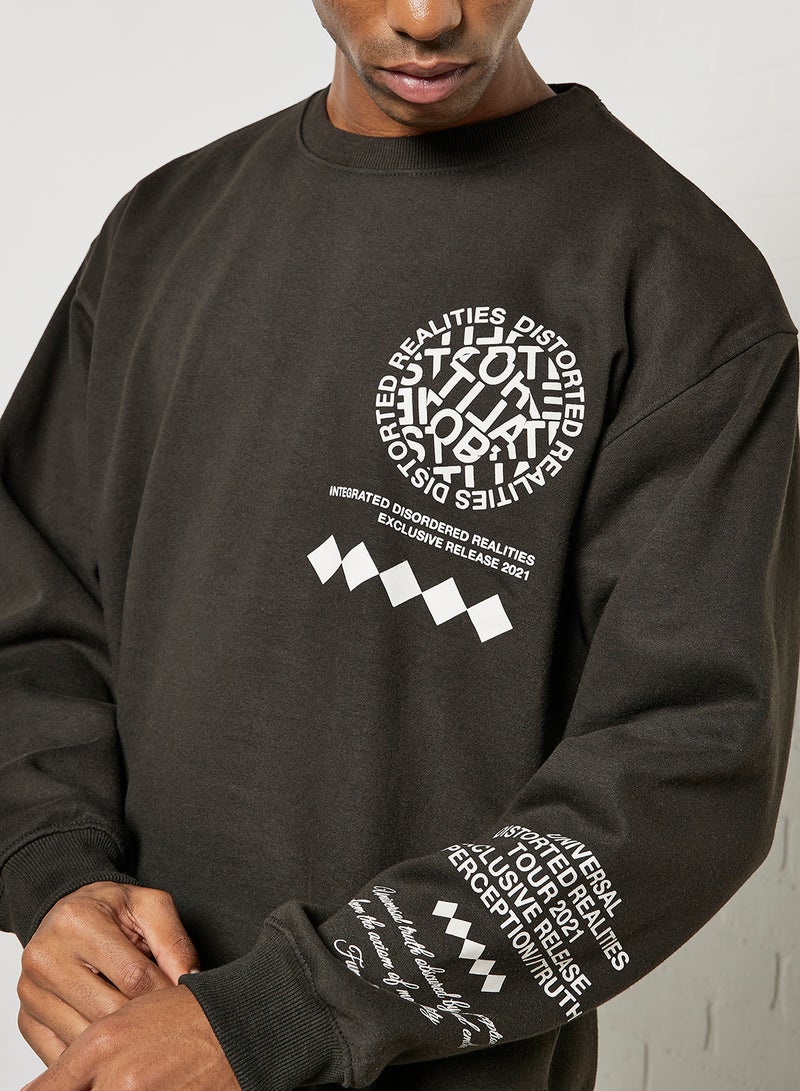 STATE 8 - Slogan Sweatshirt Black - Image 1