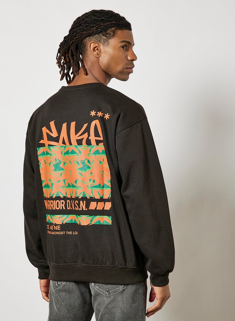 STATE 8 - Slogan Sweatshirt Black - Image 1
