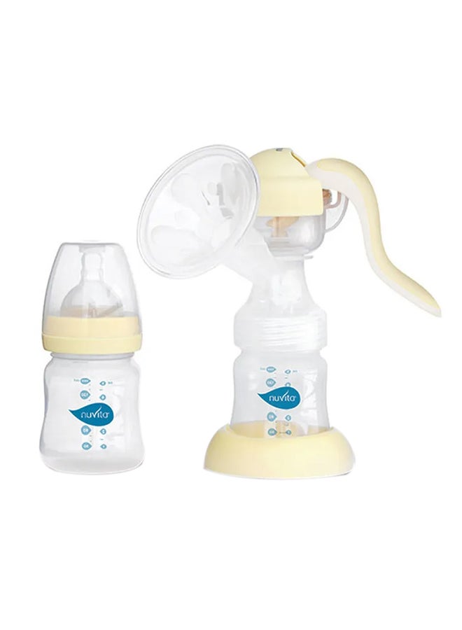 Nuvita Single Manual Breast Pump - White/Yellow - Image 1