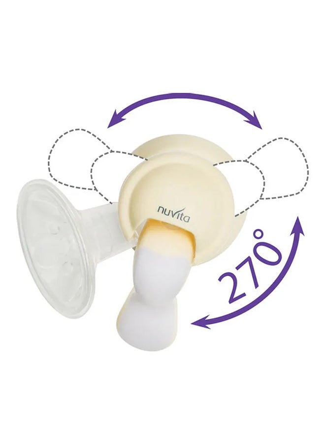 Nuvita Single Manual Breast Pump - White/Yellow - Image 4