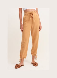 Jogging Trousers With High Waist And Bindedetail Brown - v1646824109/N52863788V_2