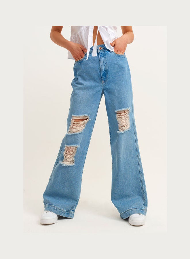 OXXO Cotton Carrot Fit Pants Blue  - Image 2