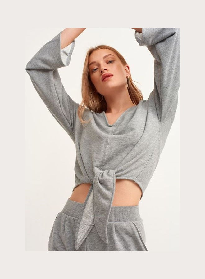 OXXO - Figurum Playing Sweatshirt Grey Melange - Image 1