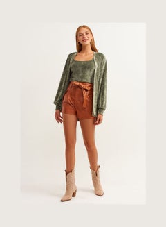 أو إكس إكس أو Padded Tunic With Fashionable  Details Green  - Image 3