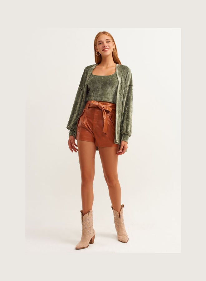 OXXO Padded Tunic With Fashionable  Details Green  - Image 3