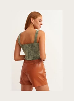أو إكس إكس أو Padded Tunic With Fashionable  Details Green  - Image 2