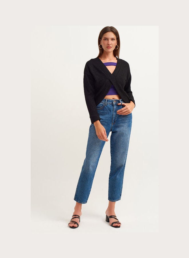 OXXO Blouse With Criss-Cross Strap At The Back Black  - Image 2