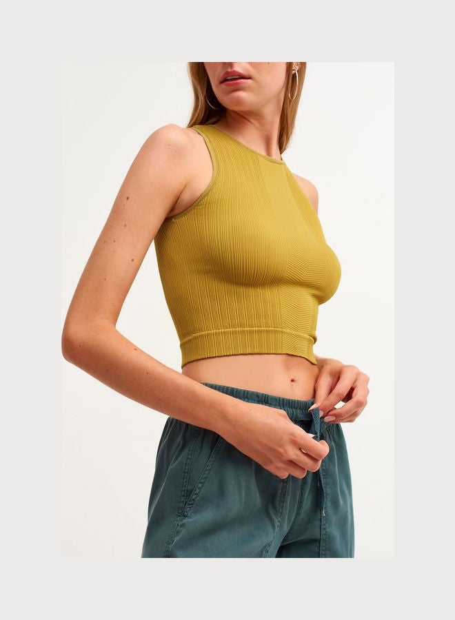 OXXO - Elegant Basic Shirt With Open Rolling Rooms Green - Image 1