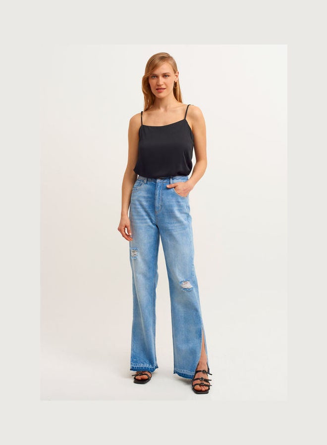OXXO Blouses Top With Figurative Form Black  - Image 3