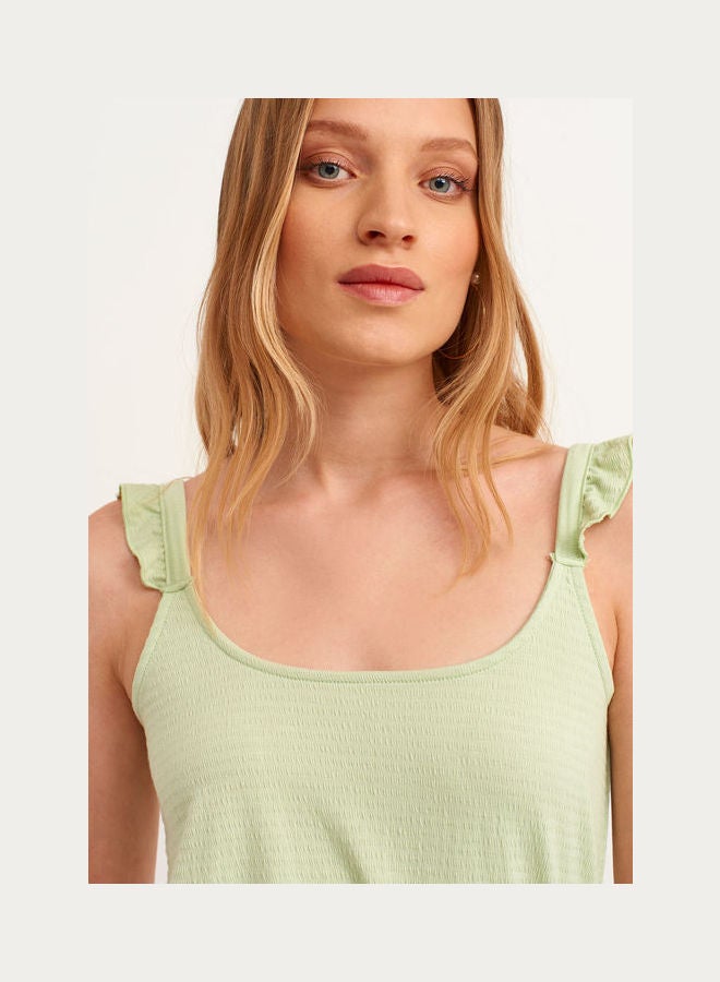 OXXO Padded Tunic With Fashionable  Details Green  - Image 3