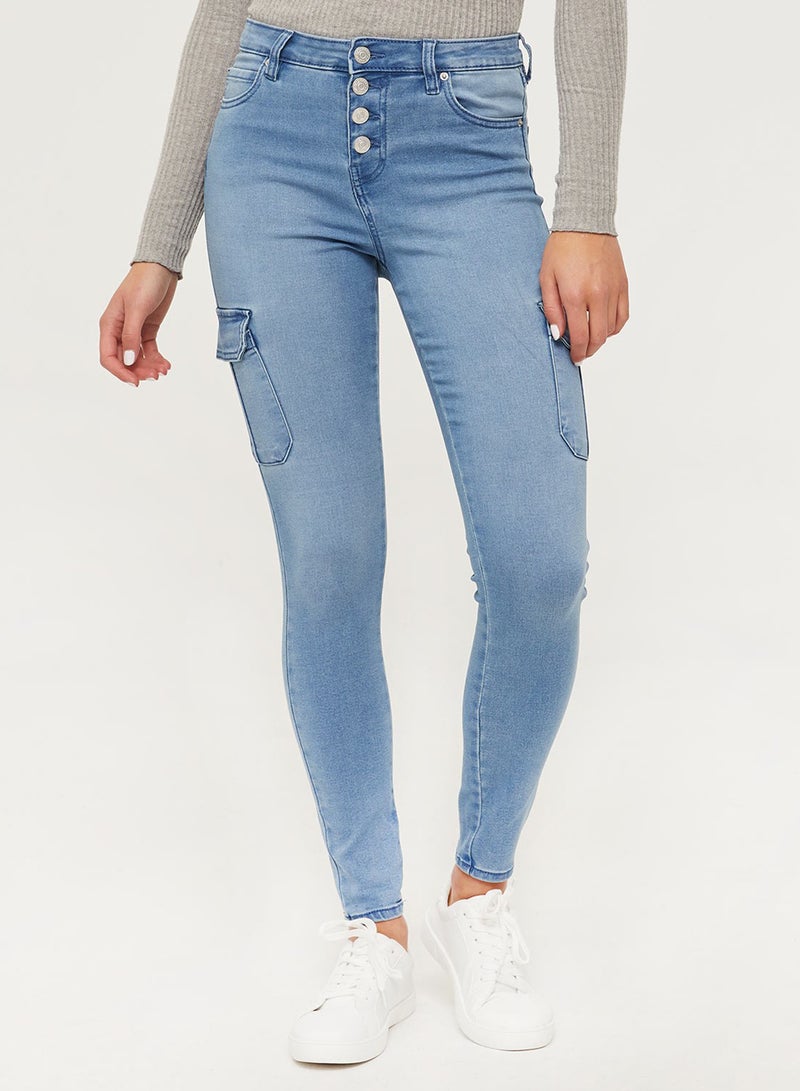 Ardene - Super Soft High Rise Jeggings Light Blue - Image 1