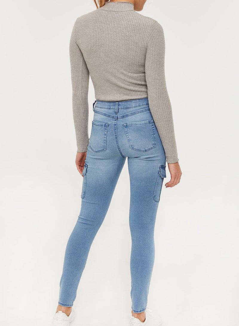 Ardene - Super Soft High Rise Jeggings Light Blue - Image 1