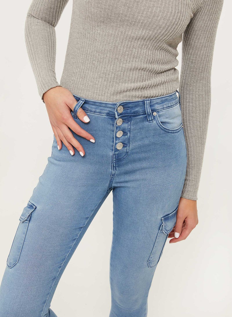 Ardene - Super Soft High Rise Jeggings Light Blue - Image 1