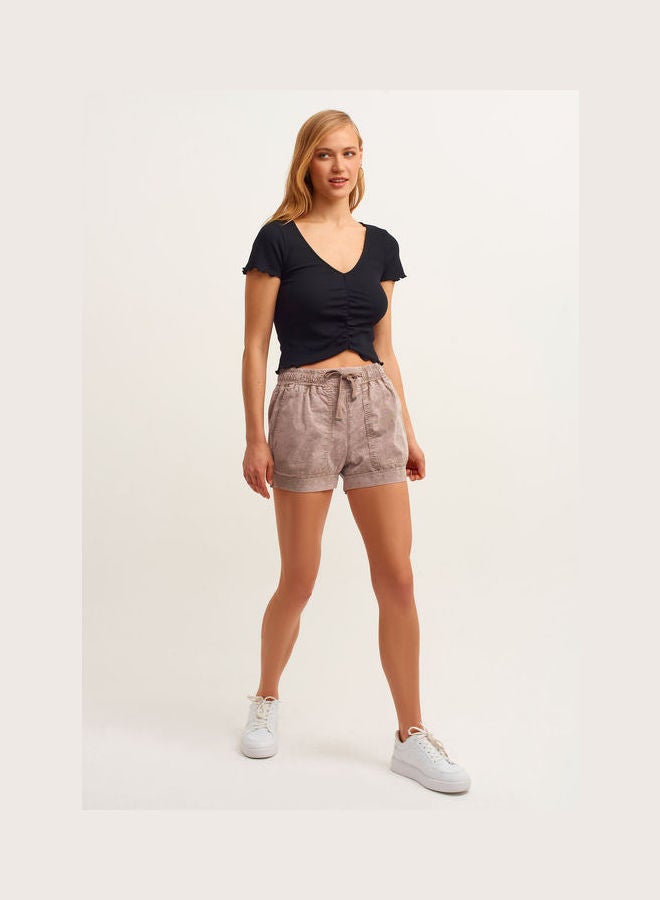 OXXO Elastic Waist Zero Collar T-Shirt Black  - Image 2