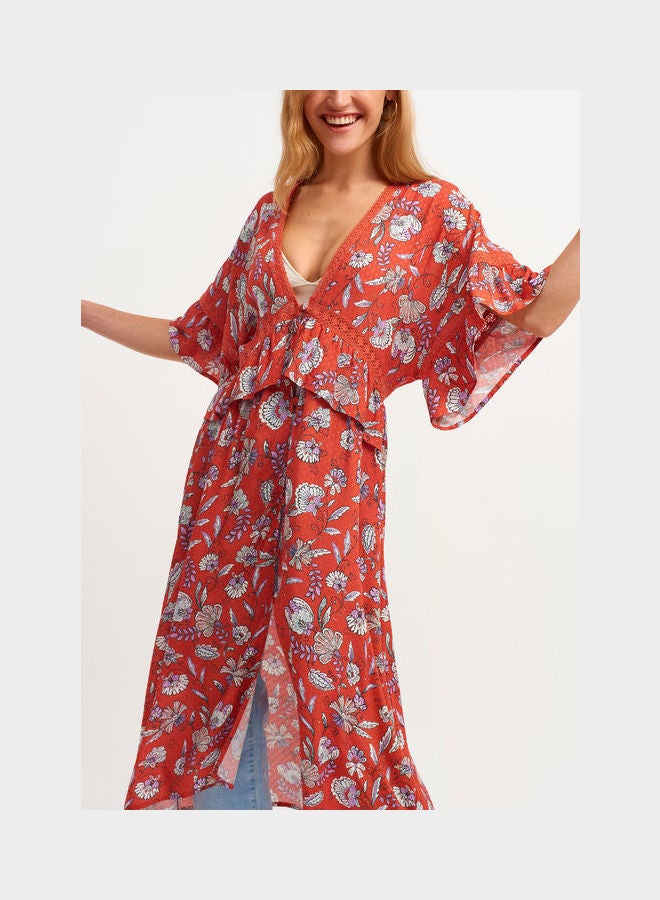 OXXO Women's Detailed Floral Jacket Multicolour  - Image 1