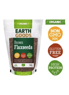 Earth Goods Organic High Protein Gluten-Free Brown Flaxseeds 340grams  - Image 1