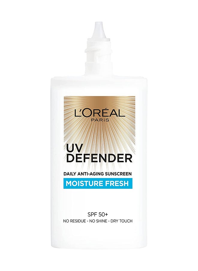 L'OREAL PARIS - UV Defender Moisture Fresh Daily Anti-Ageing Sunscreen SPF 50+ With Hyaluronic Acid 50ml - Image 1