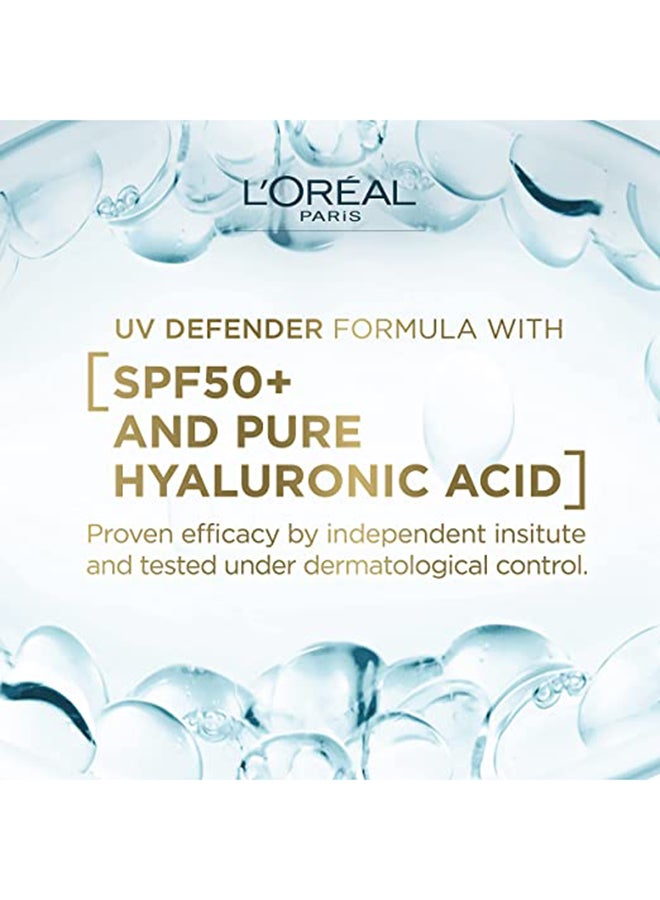 L'OREAL PARIS - UV Defender Moisture Fresh Daily Anti-Ageing Sunscreen SPF 50+ With Hyaluronic Acid 50ml - Image 1