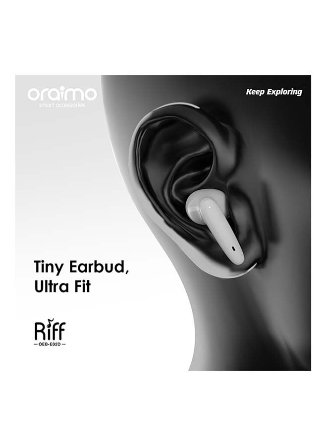 Oraimo - TWS Riff OEB-E02D Bluetooth 5.0 Earbuds Built-in Mic and Stereo Bass Sound White - Image 1