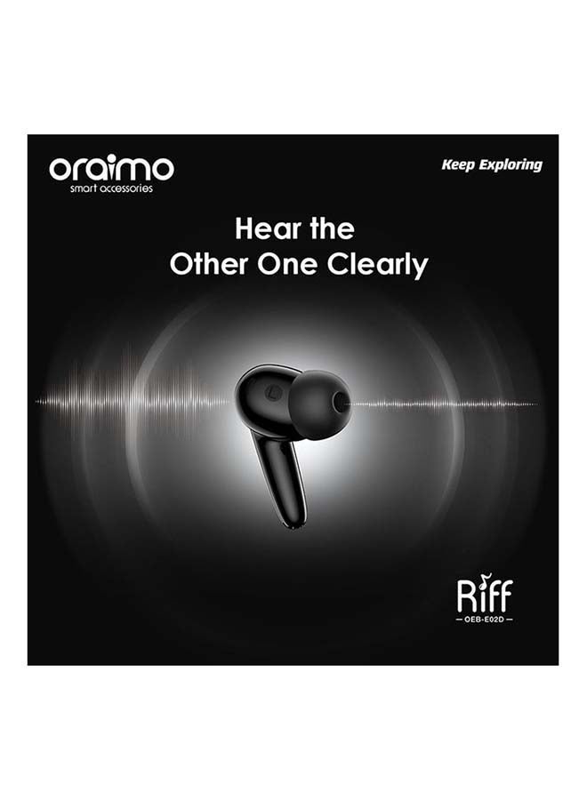 TWS Riff OEB-E02D Bluetooth 5.0 Earbuds Built-in Mic and Stereo Bass Sound Black