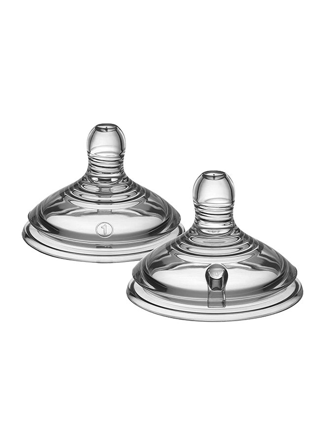 tommee tippee - Closer To Nature Easi Vent Teats, 6+ Months, Pack Of 2 - Clear - Image 1