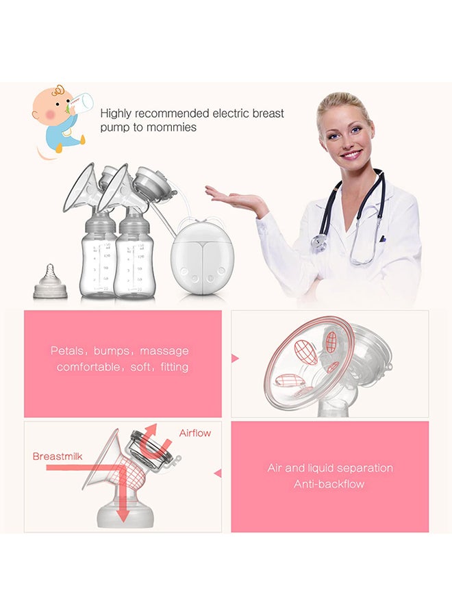 مجموعة مضخة الرضاعة الطبيعية الكهربائية ثنائية الشفط مع أداة امتصاص لتغذية الطفل - v1646834264/N28918837A_3