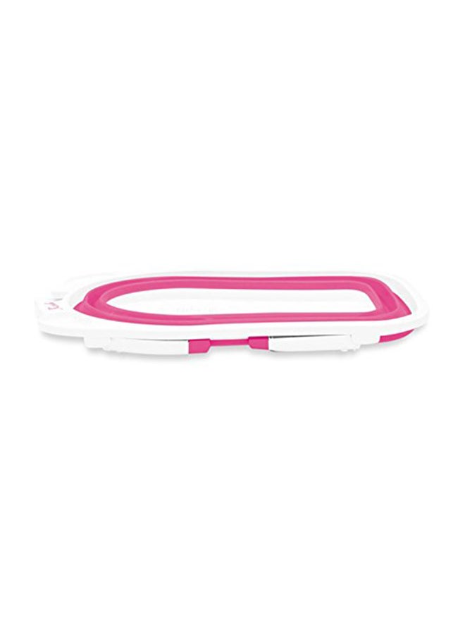 Karibu - Compact Durable Plastic Large Anti Skid Flat Fold Bath Tub For Children - Pink - Image 1