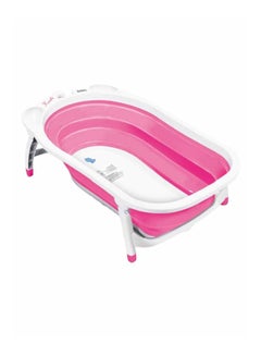 Compact Durable Plastic Large Anti Skid Flat Fold Bath Tub For Children - Pink