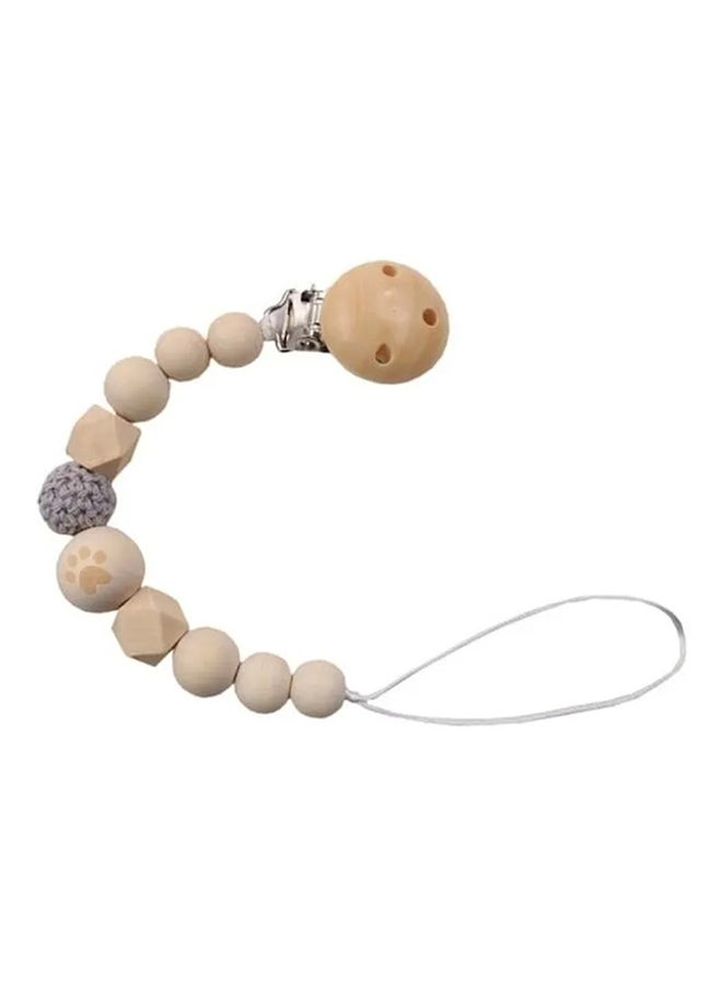 Generic Cute Crochet Soft silicone Bead Pacifier Clip Holder and Teething Toy for Baby  - Image 1