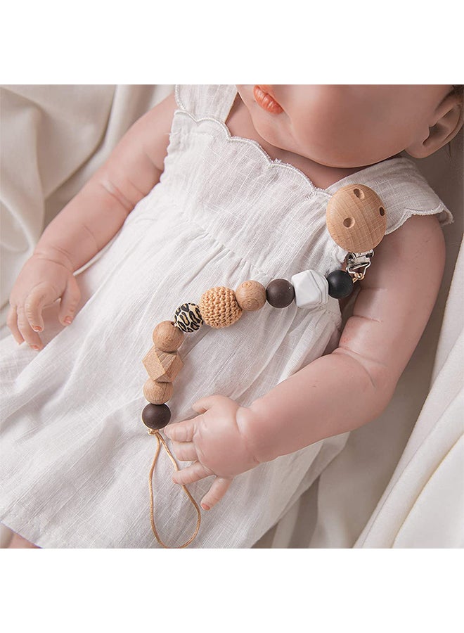 Generic Cute Crochet Soft silicone Bead Pacifier Clip Holder and Teething Toy for Baby  - Image 3