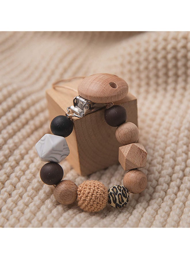 Generic Cute Crochet Soft silicone Bead Pacifier Clip Holder and Teething Toy for Baby  - Image 4