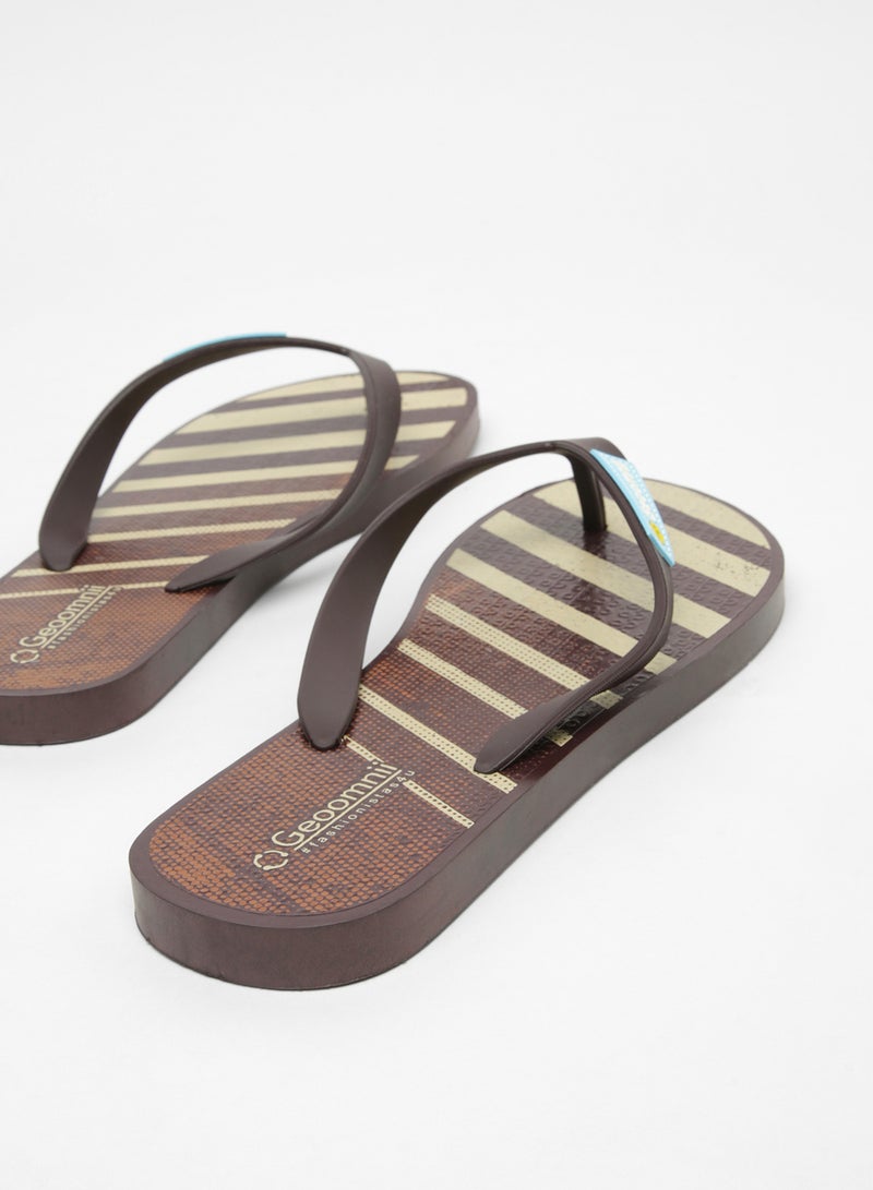 Geoomnii - Vostor Printed Slip On Slipper Tan - Image 1