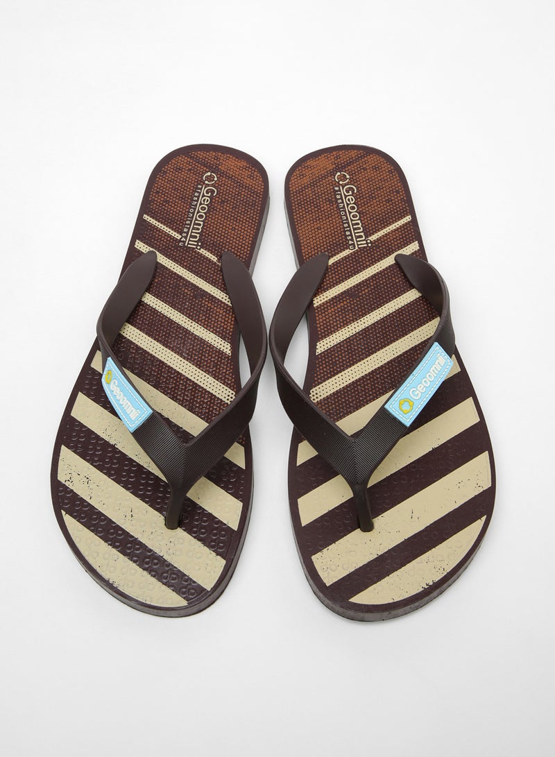 Geoomnii - Vostor Printed Slip On Slipper Tan - Image 1