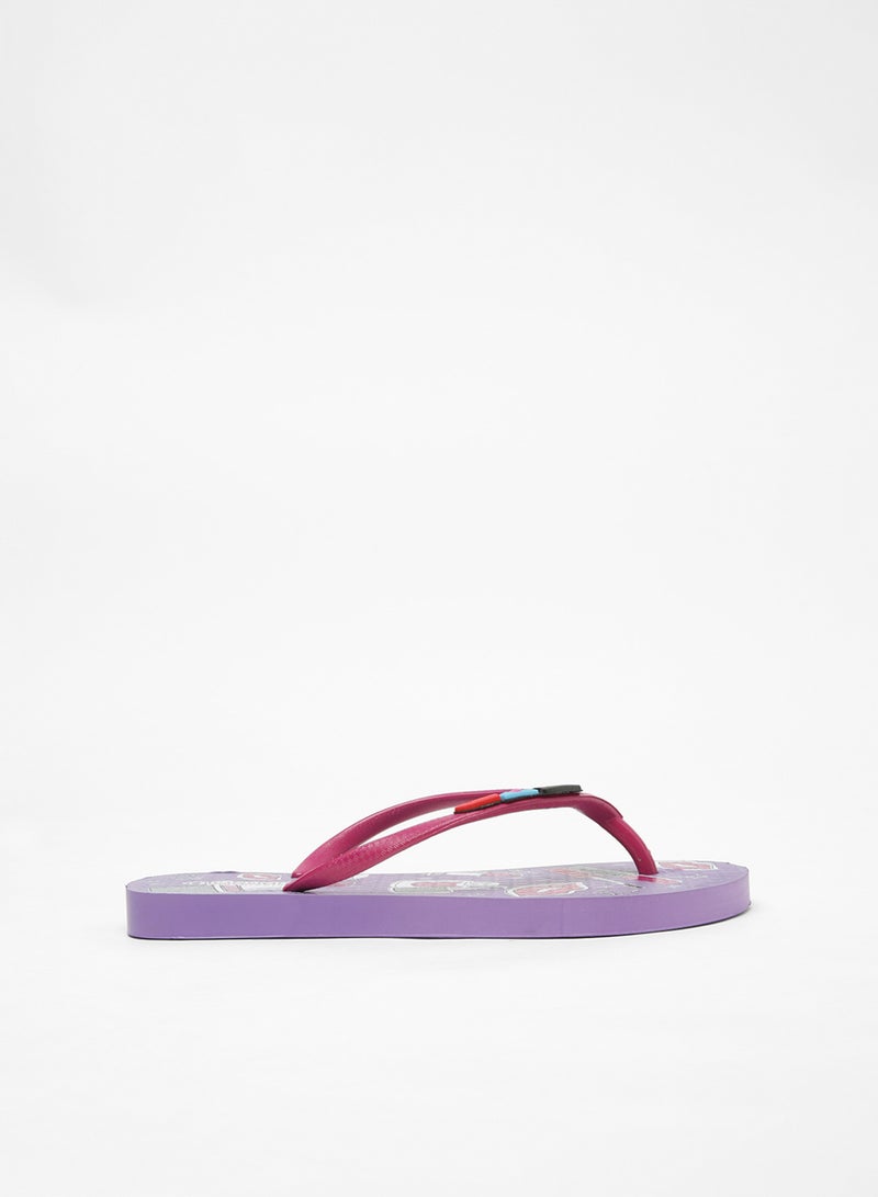 Geoomnii - Laurie Printed Slip On Slipper Purple - Image 1