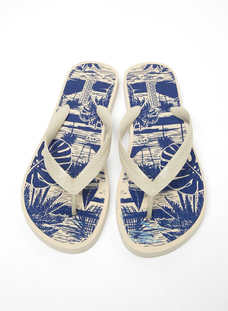 Calcito Printed Slip On Slipper Beige/Blue - v1646834417/N48027061V_2