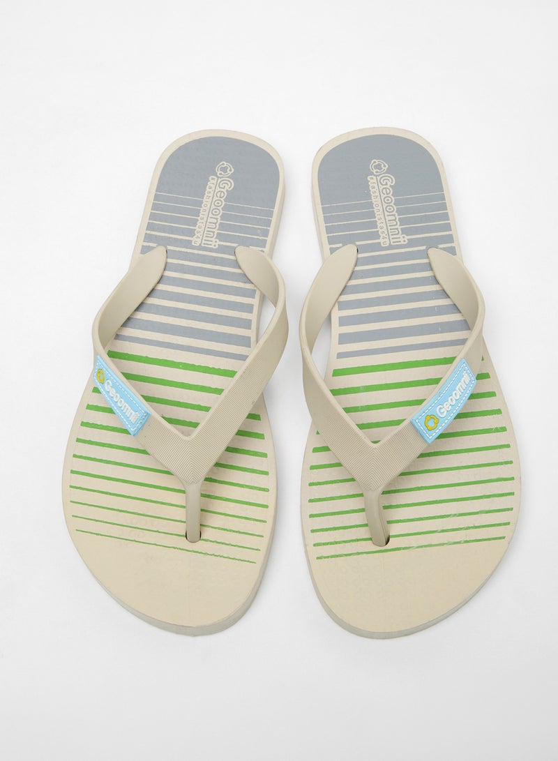 Geoomnii - Vostor Printed Slip On Slipper Beige - Image 1