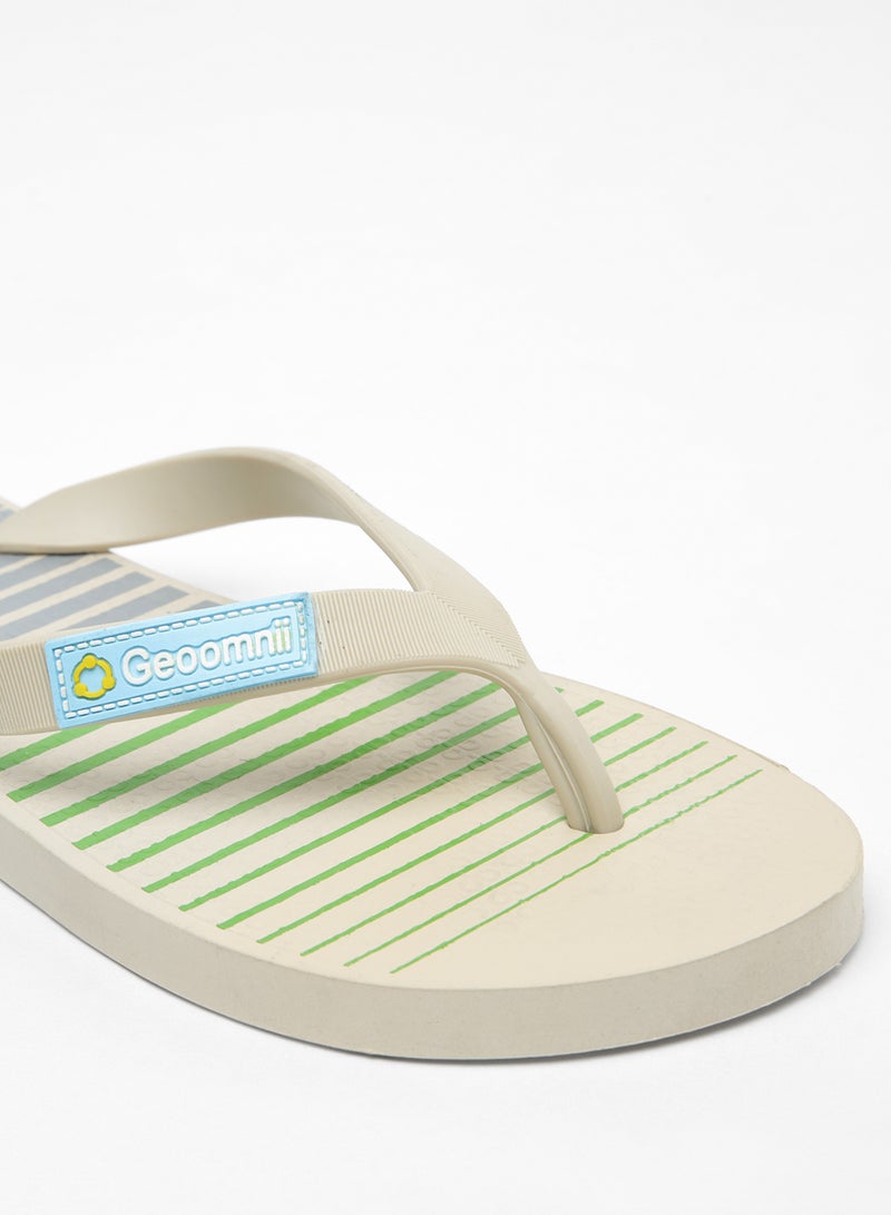 Geoomnii - Vostor Printed Slip On Slipper Beige - Image 1
