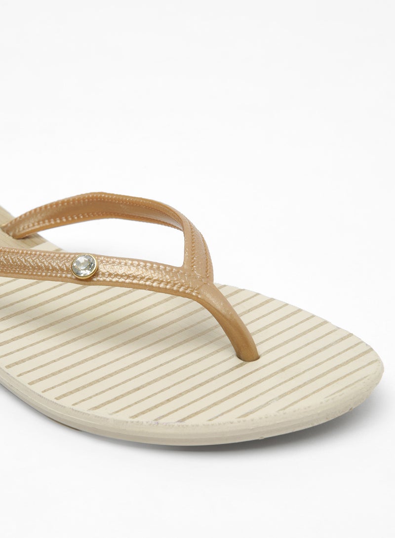 Geoomnii - Roslin Printed Slip On Slipper Beige - Image 1