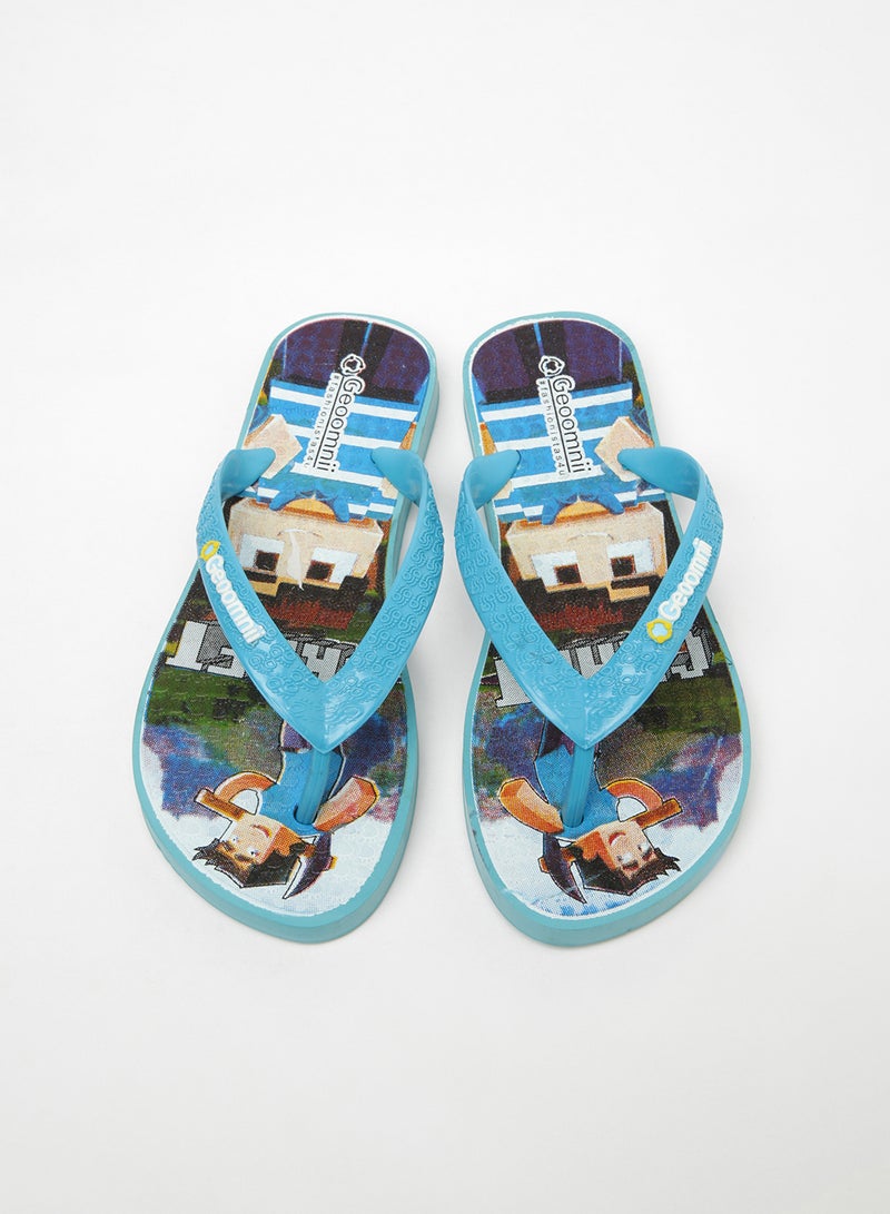 Geoomnii - Keif Printed Slipper Light Blue - Image 1