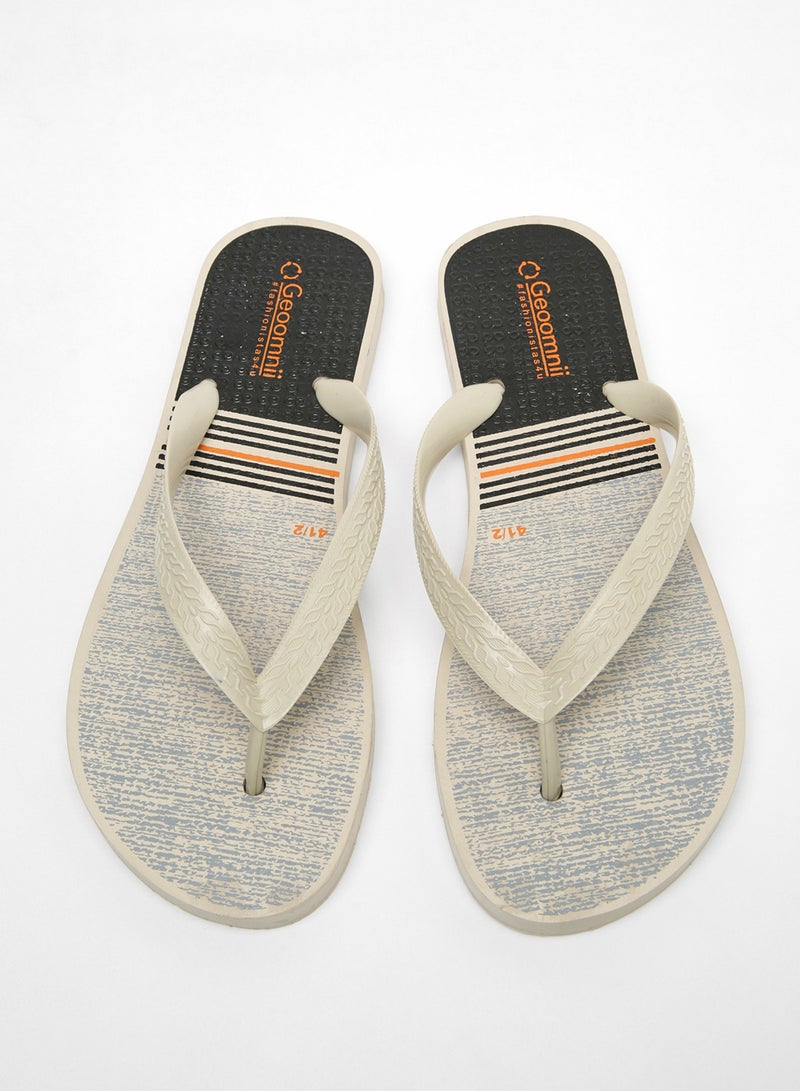 Geoomnii - Nicaro Printed Slip On Slipper Beige/Black - Image 1