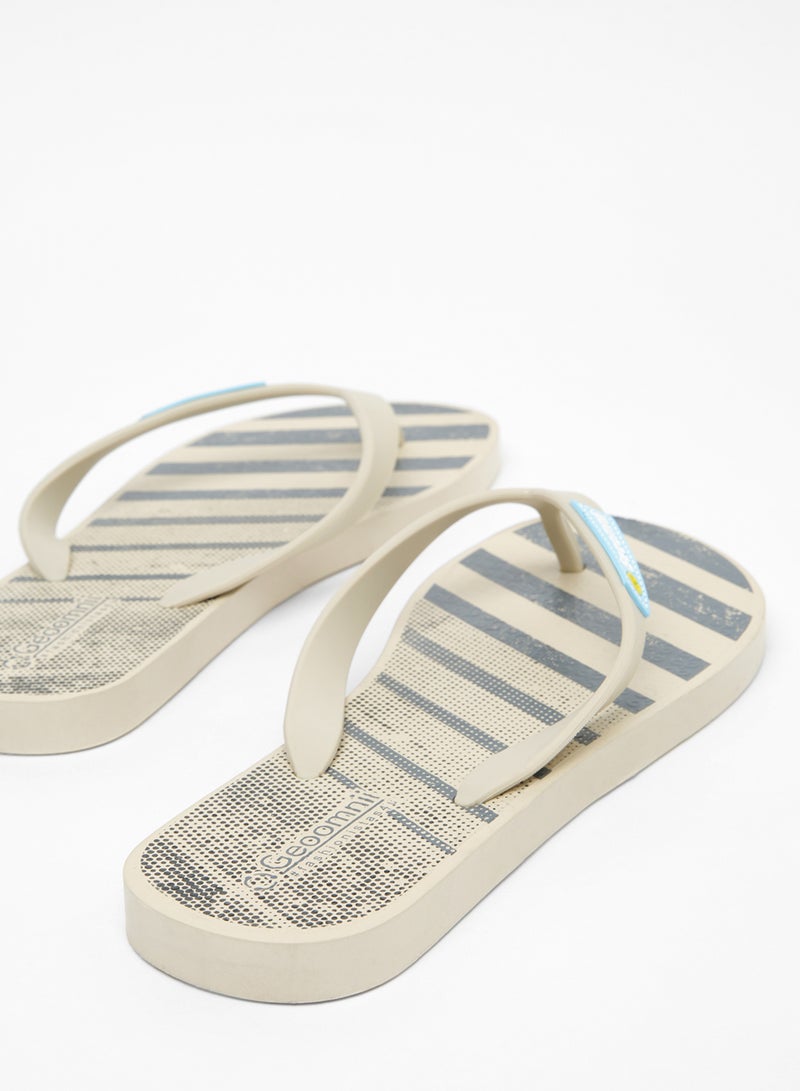 Geoomnii - Vostor Printed Slip On Slipper Beige - Image 1