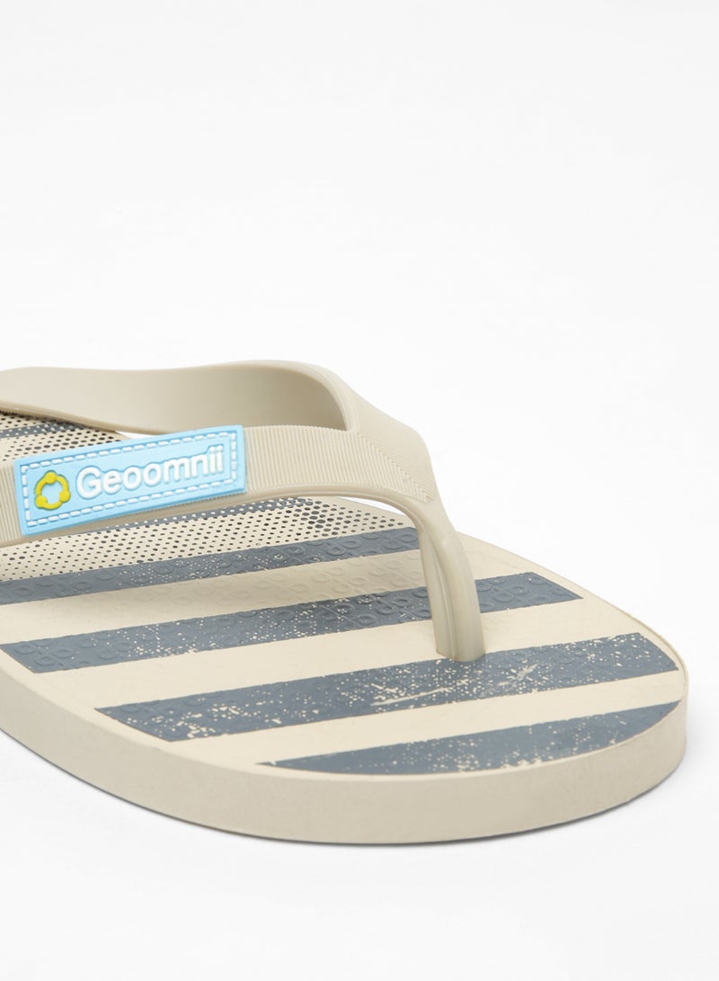 Geoomnii - Vostor Printed Slip On Slipper Beige - Image 1