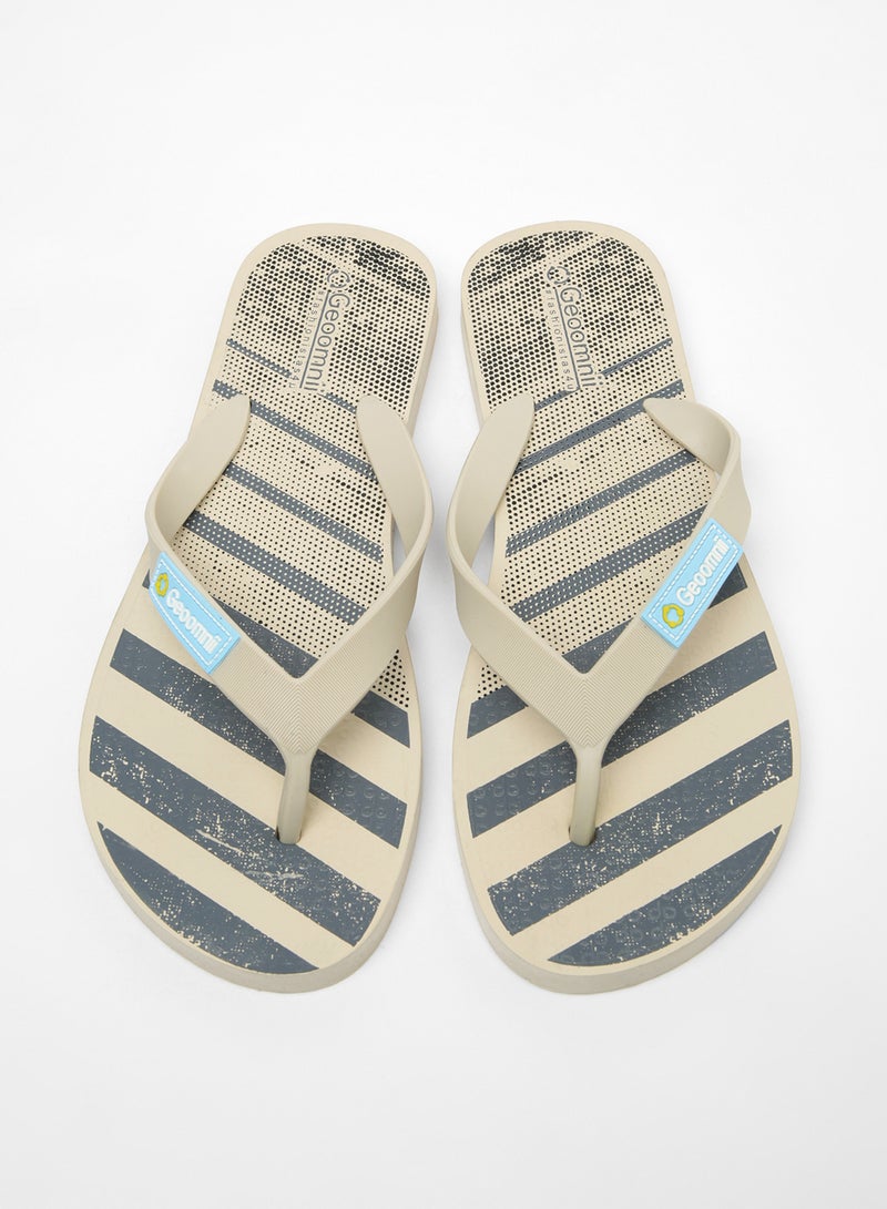 Geoomnii - Vostor Printed Slip On Slipper Beige - Image 1