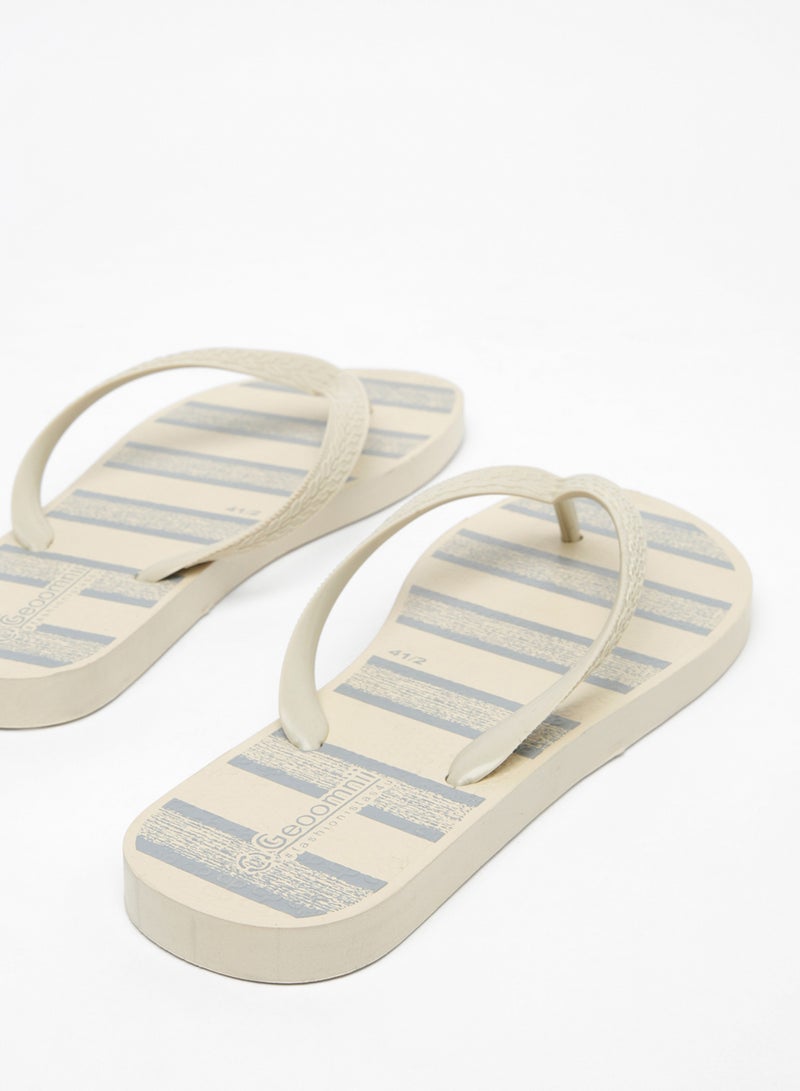 Geoomnii - Kazak Printed Slip On Slipper Beige - Image 1